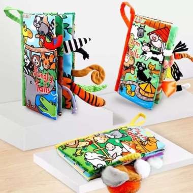 soft book bayi tail animals / sensory busy book / buku bayi newborn