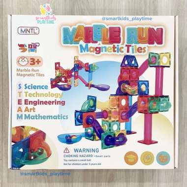 mntl magnetic marble run 100 pcs mainan edukasi anak