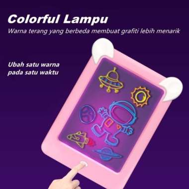 mainan edukasi anak tablet 3d magic led grafiti