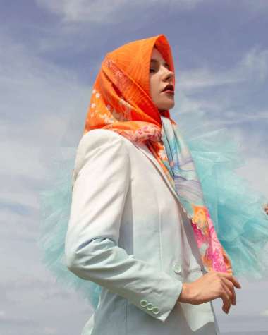 Zeta Scarves - Flora Syar'i Series - Scarf Hijab Segiempat Edelweiss