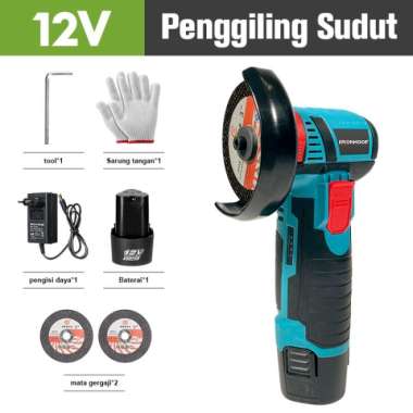 IRONHOOF 12V Angle Grinder Brushless Baterai Mesin Gerinda Listrik - 12V 1 Baterai 12V 1 Baterai