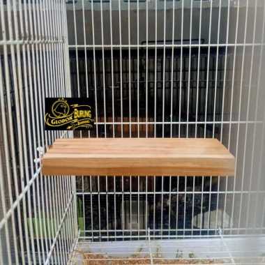 Tangkringan Kotak Umbaran Bahan Kayu Jati Burung Lovebird Parrot Dll