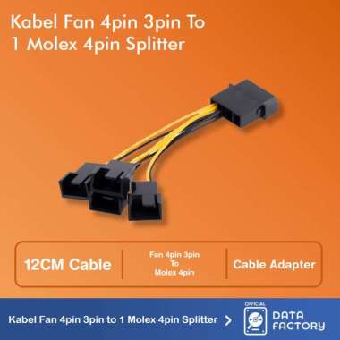 Kabel Splitter Kipas 4pin 3pin To 1 Molex 4pin Cabang Power Fan Cable