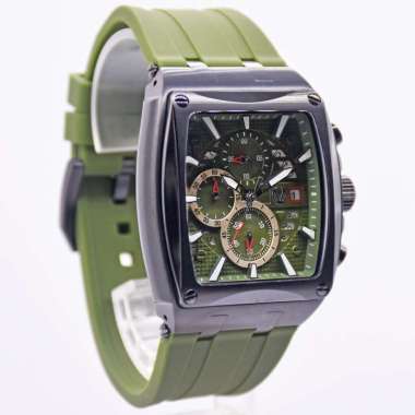 Jam Tangan Christ Verra CV 12107G - Jam Tangan Chronograph Pria Rubber Strap Original Green