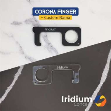 Corona Finger Custom Acrylic / COFING akrilik keychain pintu lift nama Bening NAMA