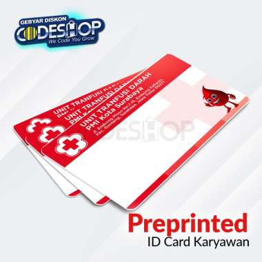 Custom Preprinted ID Card Kartu Nama Tamu Visitor Panitia Tebal PVC