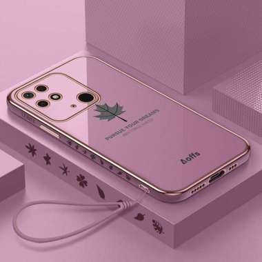 Case Maple Redmi 10C Softcase Silicon Maple Bonus Tali Strap REDMI 10C HITAM