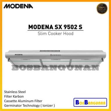 Cooker Hood MODENA SX9502S Exhaust Fan Filtrex Dapur MODENA SX 9502 S INSTANT