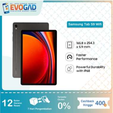 Samsung Galaxy Tab S9 Wifi | Tab S9 Wifi Android 13 Garansi Resmi Only Tab 8/128 Graphite