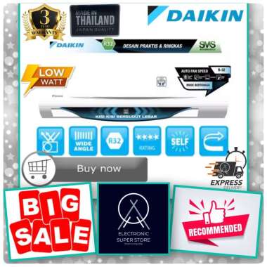 AC DAIKIN STANDARD 2 PK FTC50NV14 FTC50NV 50NV R32 THAILAND DAIKIN AC 2PK SUPER COOLING AC