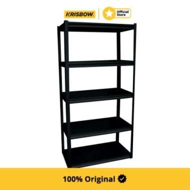 Krisbow Shelving Rak Besi 5 Tingkat 90X45X183 Cm - Hitam