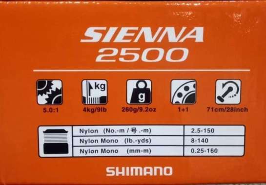 Reel Pancing Shimano 2500 Shimano Sienna 2500Fe 1 1Bb Alat Pancing Brg Multicolor