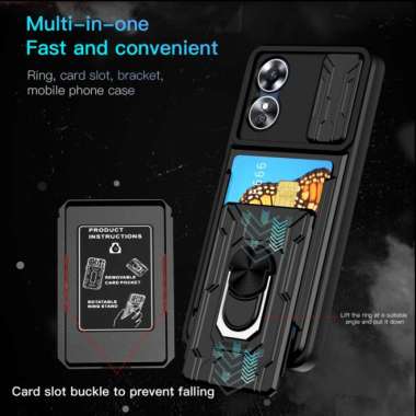 CASING OPPO A77S CASE OPPO A77S SOFTCASE RING SLIDE LENS CARD A77S HITAM
