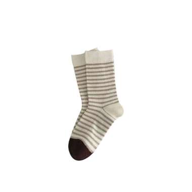 OEM ONE-P598 Kaos Kaki Panjang Motif Garis Coklat Bear / Kaus Kaki Olahraga Sebetis Unisex Kekinian