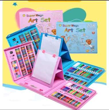 Crayon Art Set 208 Pcs / Crayon Mewarnai Melukis Untuk Anak Multicolor