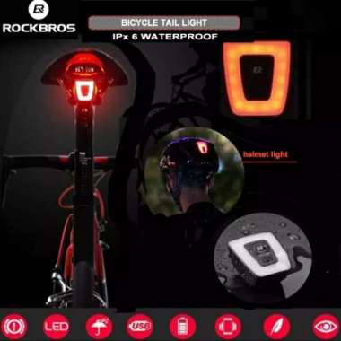 rockbros TT30-wd Lampu belakang sepeda Rockbros / lampu helm rockbros