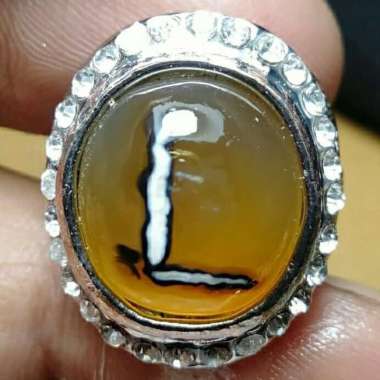 Cincin Akik Batu Motif Gambar Huruf L Antik 3