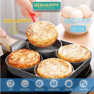 Panci Cetakan Telur Ceplok Dadar 4 In 1 Omelette Pan Mini Hitam
