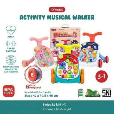 IQ Angel Activity Musical Walker 3 in 1 / Baby Walker Merah