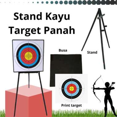 Stand Target Panahan Bahan Kayu Lengkap