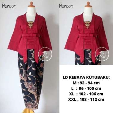 KUTUBARU BALOTELI KEBAYA / SETELAN KEBAYA KUTUBARU XL SET MAROON