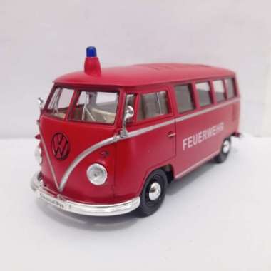 Diecast Vw Combi Volkswagen T1 Classical Bus Feuerwehr Welly 1:24 Multicolor