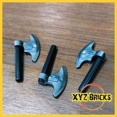 LEGO PARTS 4566275 4613958 Weapon - Mini Battle Dwarf Axe Titanium Metallic