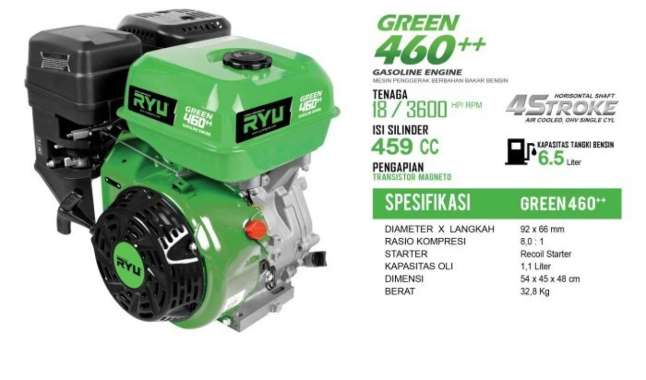 MESIN PENGGERAK/GASOLINE ENGINE GREEN460 - TEKIRO RYU