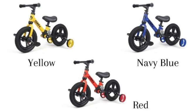 GEKO Plus 4in1 Kids Balance Bike 12 inch - Sepeda Anak Multifungsi Black