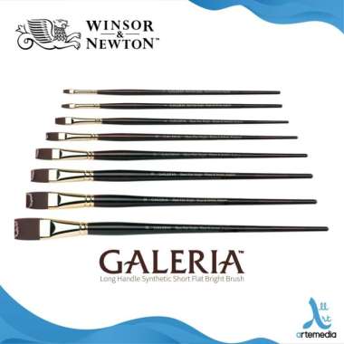 Kuas Lukis Winsor & Newton Galeria Short Flat Bright Synthetic Brush Multicolor