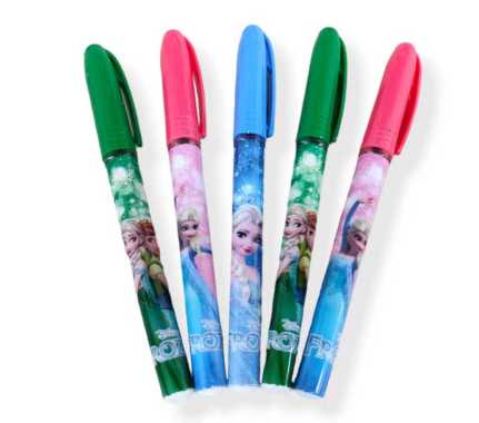 Gel Pen / Pulpen Gel Ipen Fancy Karakter Kartun 0.5mm Warna Hitam Isi 1 PCS FROZEN