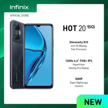 Infinix Hot 20 5G 4/128GB – Up to 7GB Extended RAM - 6.6 FHD+ 120 Hz - Dimensity 810 - NFC Space Blue