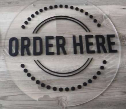 Sign Order Here Acrylic Modern