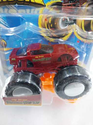 Hot Wheels Monster Trucks Monster Vette Merah Mainan Mobil Balap