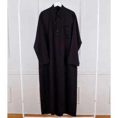 Baju Muslim Jubah Gamis Pria Kurta Pakistan Polos Lengan Panjang Jubah XL Hitam Polos