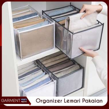 Kotak Penyimpanan Storage Box Organizer Baju Tempat 7 9 Sekat Kaos Celana Pakaian Lemari Laci Waterp