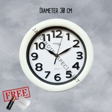 Jam Dinding Murah Monza 999 Diameter Besar 30cm Desain Polos Minimalis dan Motif Kayu Cocok Untuk Cu