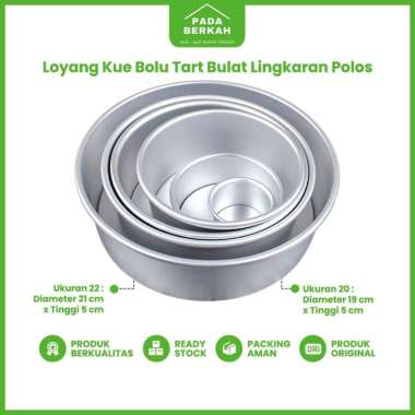 Loyang Kue Bulat Lingkaran Polos Kue Bolu Tart Bahan Alumunium Ukuran 22