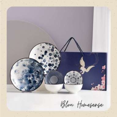 Diskon Set Piring Mangkok Makan Keramik Jepang Gift Set 16 Pcs Hampers Cantik Termurah Bunga 6 pcs