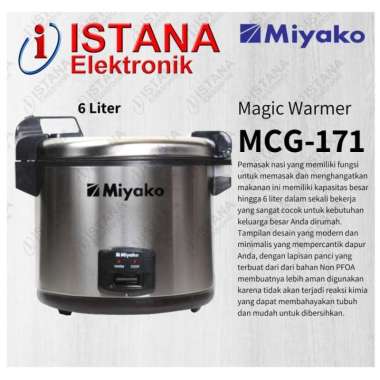 MIYAKO 3 IN 1 WARMER PLUS /RICE COOKER 6 LITER MCG-171
