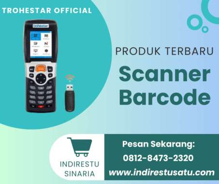 Trohestar Wireless Barcode Scanner Nirkabel Kabel 1D Inventory PDA N4