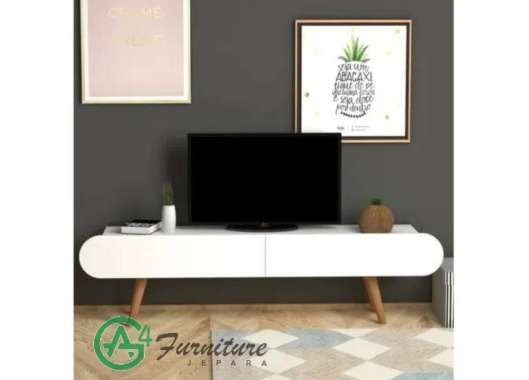 Meja Tv Minimalis Burgh Warna Duco Putih