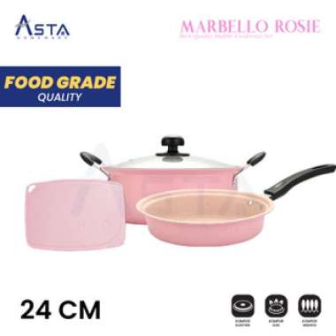 Panci Set Anti Lengket isi 3 pcs / Asta Marbello Rosie Panci Wajan Anti Lengket Set isi 3 pcs / Panc