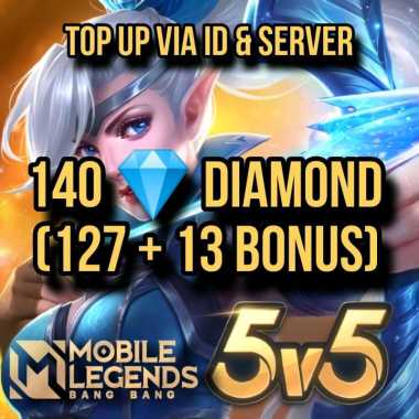 Diamond Mobile Legends 140 Diamonds DM ML MLBB Event Voucher Game Top Up Via ID