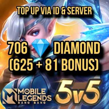 Diamond Mobile Legends 706 Diamonds DM ML MLBB Event Voucher Game Top Up Via ID