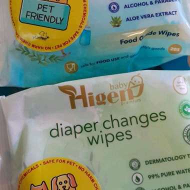 HIGEN WIPES TISSUE BASAH PET DOG CAT RABBIT ALL NATURAL