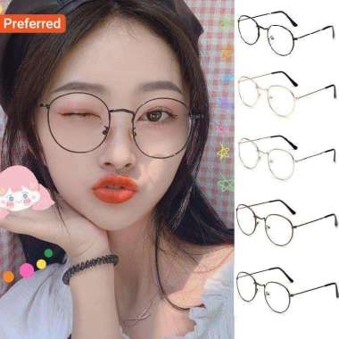 Kacamata Frame Bulat Korea Terkini Hitam