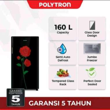 Kulkas Polytron PRA-16DRX | 1 pintu PRA16DRX PRA16 DRX 160L mawar rose