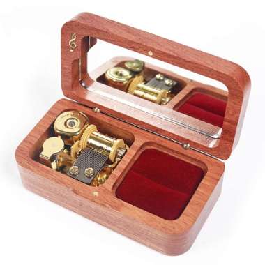 Kadomanis Kotak Cincin Kayu Box Cincin Perhiasan Lamaran Nikah Tunangan Music Box Wedding Meet