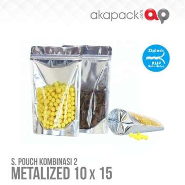 (100PCS) Standing Pouch Kombinasi Metalized 10x15 (SKM2) - Kemasan Metalized